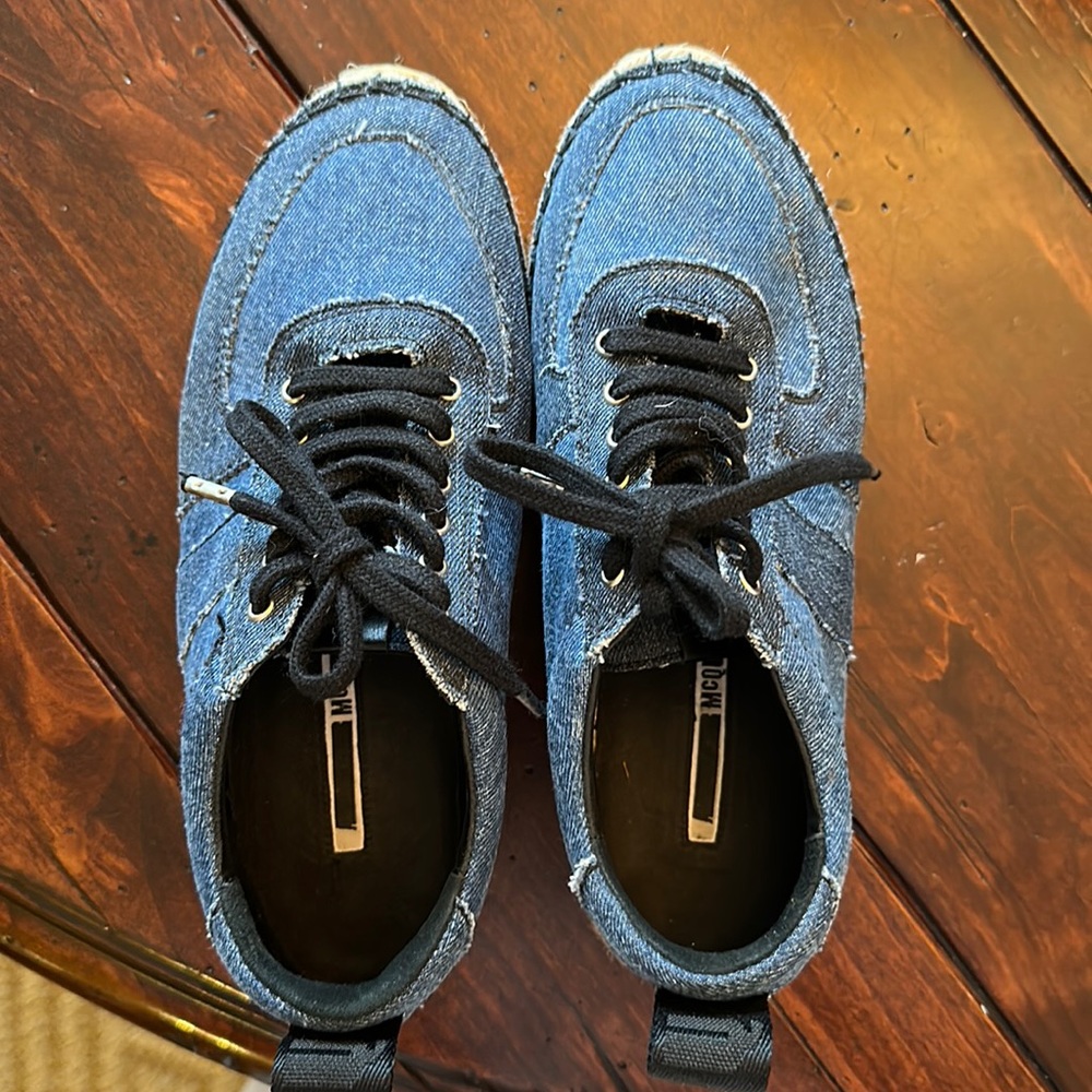 Alexander McQueen denim espadrille sneakers